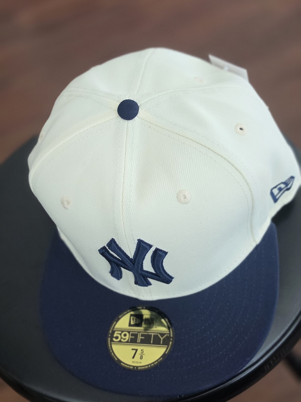 New Era Kids White and Navy NY Yankees 59FIFTY Fitted Hat